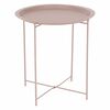Masuta de cafea DacEnergy©, realizata din metal, design rustic, forma rotunda, 47 x 47 x 50.2, finisaj roz nude-Dacenergy.ro