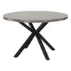 Masa bucatarie DacEnergy©, structura din MDF si metal, blatul realizat din MDF, stil industrial, fixa, gri carbon si negru, diametru 120 cm, Culoare: Gri, Negru-Dacenergy.ro