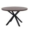 Masa bucatarie DacEnergy©, structura din MDF si metal, blatul realizat din MDF, stil industrial, fixa, stejar inchis si negru, diametru 120 cm, Culoare: Negru, Stejar inchis-Dacenergy.ro