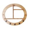 Raft DacEnergy©, realizat din bambus lacuit si otel, forma rotunda, 5 carlige, 3 rafturi, 46x10x41 cm, natural-Dacenergy.ro