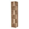 Etajera DacEnergy©, realizat din PAL laminat, 6 rafturi, de colt, multifunctional, 38x38x186,2 cm, stejar sonoma-Dacenergy.ro