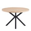Masa bucatarie DacEnergy©, structura din MDF si metal, blatul realizat din MDF, stil industrial, fixa, stejar sonoma si negru, diametru 120 cm, Culoare: Negru, Stejar sonoma-Dacenergy.ro