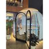 ​Casuta tip cupola DacEnergy©, realizata din policarbonat si aliaj aluminiu negru, banda luminoasa cu LED-uri, sistem de ventilare, plasa insecte, 3,6 x 2,8 m, draperie gri, Forma	: Rotund, Culoare: Negru, Gri-poza 2-Dacenergy.ro