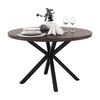 Masa bucatarie DacEnergy©, structura din MDF si metal, blatul realizat din MDF, stil industrial, fixa, stejar inchis si negru, diametru 120 cm, Culoare: Negru, Stejar inchis-poza 2-Dacenergy.ro