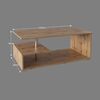 Masuta de cafea DacEnergy©, realizata din PAL, design simplu si modern, forma dreptunghiulara, 110 x 60 x 45 cm, finisaj stejar wotan, Culoare: Stejar wotan-poza 2-Dacenergy.ro