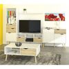 Masuta de cafea DacEnergy©, design modern, realizata din PAL laminat, 1 sertar, 1 polita, finisaj alb si stejar sonoma, 98.6 x 60.1 x 42.6 cm-poza 2-Dacenergy.ro