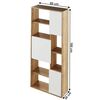 Etajera DacEnergy©, realizat din PAL laminat, 3 usi, 80x30x180 cm, multifunctional, finisaj stejar sonom si alb-poza 2-Dacenergy.ro
