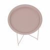 Masuta de cafea DacEnergy©, realizata din metal, design rustic, forma rotunda, 47 x 47 x 50.2, finisaj roz nude-poza 3-Dacenergy.ro