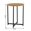 Masuta de cafea DacEnergy©, cadru metalic negru, blatul din MDF, forma rotunda, finisaj stejar, 40 x 40 x 50 cm-poza 3-Dacenergy.ro