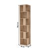 Etajera DacEnergy©, realizat din PAL laminat, 6 rafturi, de colt, multifunctional, 38x38x186,2 cm, stejar sonoma-poza 3-Dacenergy.ro