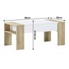 Masuta de cafea DacEnergy©, realizata din PAL melaminat, blat superior reglabil in inaltime, 98x43/54x50 cm, finisaj stejar sonoma si alb-poza 4-Dacenergy.ro
