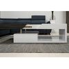 Masuta de cafea DacEnergy©, realizata din MDF, design modern, grosimea materialului de 12 mm, cu spatiu de depozitare, finisaj alb lucios si gri, Culoare: Alb extra lucios, Gri-poza 4-Dacenergy.ro