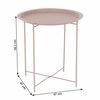 Masuta de cafea DacEnergy©, realizata din metal, design rustic, forma rotunda, 47 x 47 x 50.2, finisaj roz nude-poza 5-Dacenergy.ro