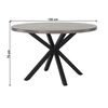 Masa bucatarie DacEnergy©, structura din MDF si metal, blatul realizat din MDF, stil industrial, fixa, gri carbon si negru, diametru 120 cm, Culoare: Gri, Negru-poza 6-Dacenergy.ro