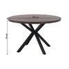 Masa bucatarie DacEnergy©, structura din MDF si metal, blatul realizat din MDF, stil industrial, fixa, stejar inchis si negru, diametru 120 cm, Culoare: Negru, Stejar inchis-poza 7-Dacenergy.ro