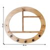 Raft DacEnergy©, realizat din bambus lacuit si otel, forma rotunda, 5 carlige, 3 rafturi, 46x10x41 cm, natural-poza 6-Dacenergy.ro