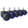 Set role pentru scaun de birou DacEnergy©, duble, material rezistent, 5 buc, negru si albastru-Dacenergy.ro