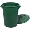 Butoi cu capac, realizat din material polietilena de inalta densitate, cu capac si manere laterale, 100 litri, 52 x 41 x 67 cm, verde, Capacitate: 100 l-Dacenergy.ro
