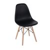 Scaun DacEnergy©, fix, dimensiune 82.5x52x45.5 cm, structura din lemn natural si otel, sezutul si spatarul confectionate din plastic, culoare negru-Dacenergy.ro