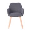Scaun bucatarie / living DacEnergy©, structura din lemn cu finisaj fag, spatarul tapitat cu material textil gri inchis, 56 x 60 x 82 cm-Dacenergy.ro