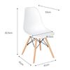 Scaun DacEnergy©, fix, dimensiune 82.5x52x45.5 cm, structura din lemn natural si otel,  sezutul si spatarul confectionate din plastic, culoare alb-poza 3-Dacenergy.ro