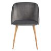 Scaun DacEnergy©, tapitat cu material textil, spatar curbat, 4 picioare realizate din metal, in nuanta lemnului, 81x60x53.5 cm, gri inchis-poza 2-Dacenergy.ro