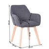 Scaun bucatarie / living DacEnergy©, structura din lemn cu finisaj fag, spatarul tapitat cu material textil gri inchis, 56 x 60 x 82 cm-poza 2-Dacenergy.ro