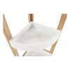 Raft de colt DacEnergy©, realizata din MDF si bambus, 23x23x77 cm, 3 polite, finisaj alb si natur-poza 2-Dacenergy.ro