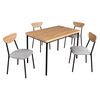 ​Set de bucatarie DacEnergy©, structura metalica neagra, MDF, scaunele sunt tapitate cu material textil, o masa si patru scaune, 110 x 70 x 75,5 cm, gri-poza 2-Dacenergy.ro