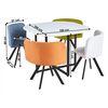 ​Set de bucatarie DacEnergy©, design modern si atractiv, masa fixa, realizata din MDF, 4 scaune, cu spatar, 100 x 73 cm, alb si culori mixte-poza 2-Dacenergy.ro