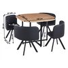 ​Set de bucatarie DacEnergy©, design modern si atractiv, masa fixa, realizata din MDF, 4 scaune, cu spatar, 100 x 73 cm, stejar si negru-poza 2-Dacenergy.ro