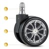 Set role pentru scaun de birou DacEnergy©, material plastic rezisten, roti duble, 5 bucati, negru-poza 3-Dacenergy.ro