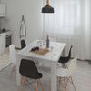Scaun DacEnergy©, fix, dimensiune 82.5x52x45.5 cm, structura din lemn natural si otel, sezutul si spatarul confectionate din plastic, culoare negru-poza 3-Dacenergy.ro