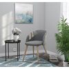 Scaun DacEnergy©, tapitat cu material textil, spatar curbat, 4 picioare realizate din metal, in nuanta lemnului, 81x60x53.5 cm, gri inchis-poza 3-Dacenergy.ro