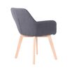 Scaun bucatarie / living DacEnergy©, structura din lemn cu finisaj fag, spatarul tapitat cu material textil gri inchis, 56 x 60 x 82 cm-poza 3-Dacenergy.ro