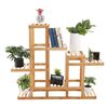 Suportul ghiveci flori DacEnergy©, fabricat din bambus lacuit, opt polite, 103.5 x 25 x 85 cm, culoare natur-poza 3-Dacenergy.ro
