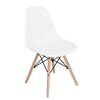 Scaun DacEnergy©, fix, dimensiune 82.5x52x45.5 cm, structura din lemn natural si otel,  sezutul si spatarul confectionate din plastic, culoare alb-Dacenergy.ro