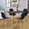 Scaun DacEnergy©, fix, dimensiune 82.5x52x45.5 cm, structura din lemn natural si otel, sezutul si spatarul confectionate din plastic, culoare negru-poza 4-Dacenergy.ro