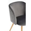 Scaun DacEnergy©, tapitat cu material textil, spatar curbat, 4 picioare realizate din metal, in nuanta lemnului, 81x60x53.5 cm, gri inchis-poza 4-Dacenergy.ro