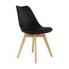 Scaun DacEnergy©, tapitat cu imitatie de piele neagra, structura din lemn, cu finisaj fag, greutatea maxima 110 kg, 48 x 56 x 81 cm-poza 4-Dacenergy.ro