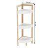 Raft de colt DacEnergy©, realizata din MDF si bambus, 23x23x77 cm, 3 polite, finisaj alb si natur-poza 4-Dacenergy.ro