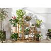 Suportul ghiveci flori DacEnergy©, fabricat din bambus lacuit, opt polite, 103.5 x 25 x 85 cm, culoare natur-poza 4-Dacenergy.ro