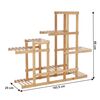 Suportul ghiveci flori DacEnergy©, fabricat din bambus lacuit, opt polite, 103.5 x 25 x 85 cm, culoare natur-poza 5-Dacenergy.ro