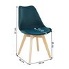 Scaun DacEnergy©, tapitat cu imitatie de piele albastru petrol, structura din lemn, cu finisaj fag, greutatea maxima 110 kg, 48 x 56 x 81 cm-poza 6-Dacenergy.ro