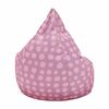 Fotoliu Puf DacEnergy©, confectionat din material textil, umplut cu bilute de polistiren, 75x110x75 cm, cu model, violet si roz-Dacenergy.ro