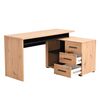 Birou DacEnergy©, din PAL melaminat, stil modern, design functional, de colt, 3 sertare, 3 rafturi, stejar artisan si negru, 137.5 x 75 x 101.5 cm-poza 2-Dacenergy.ro