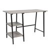 Birou DacEnergy©, structura din metal, blat din MDF, 105 x 71.5 x 47 cm, 2 rafturi, negru si gri-poza 3-Dacenergy.ro