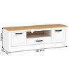 Comoda TV DacEnergy©, realizat din PAL laminat, muchii ABS, 2 dulapuri, 1 sertare, 1 spatiu deschis, cu finisaj alb si stejar craft auriu, 163.8 x 45.7 x 53.9 cm-poza 3-Dacenergy.ro
