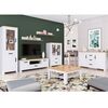 Comoda TV DacEnergy©, realizat din PAL laminat, muchii ABS, 2 dulapuri, 1 sertare, 1 spatiu deschis, cu finisaj alb si stejar craft auriu, 163.8 x 45.7 x 53.9 cm-poza 4-Dacenergy.ro