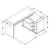 Birou DacEnergy©, din PAL melaminat, stil modern, design functional, de colt, 3 sertare, 3 rafturi, stejar artisan si negru, 137.5 x 75 x 101.5 cm-poza 4-Dacenergy.ro